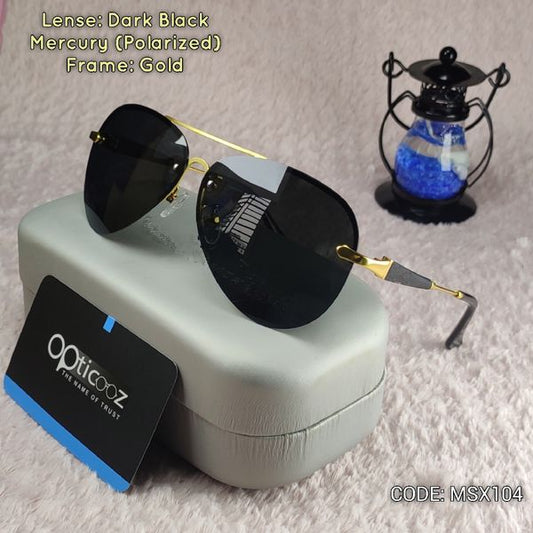 Premium Polarized Rimless Sunglass(Gold Black)